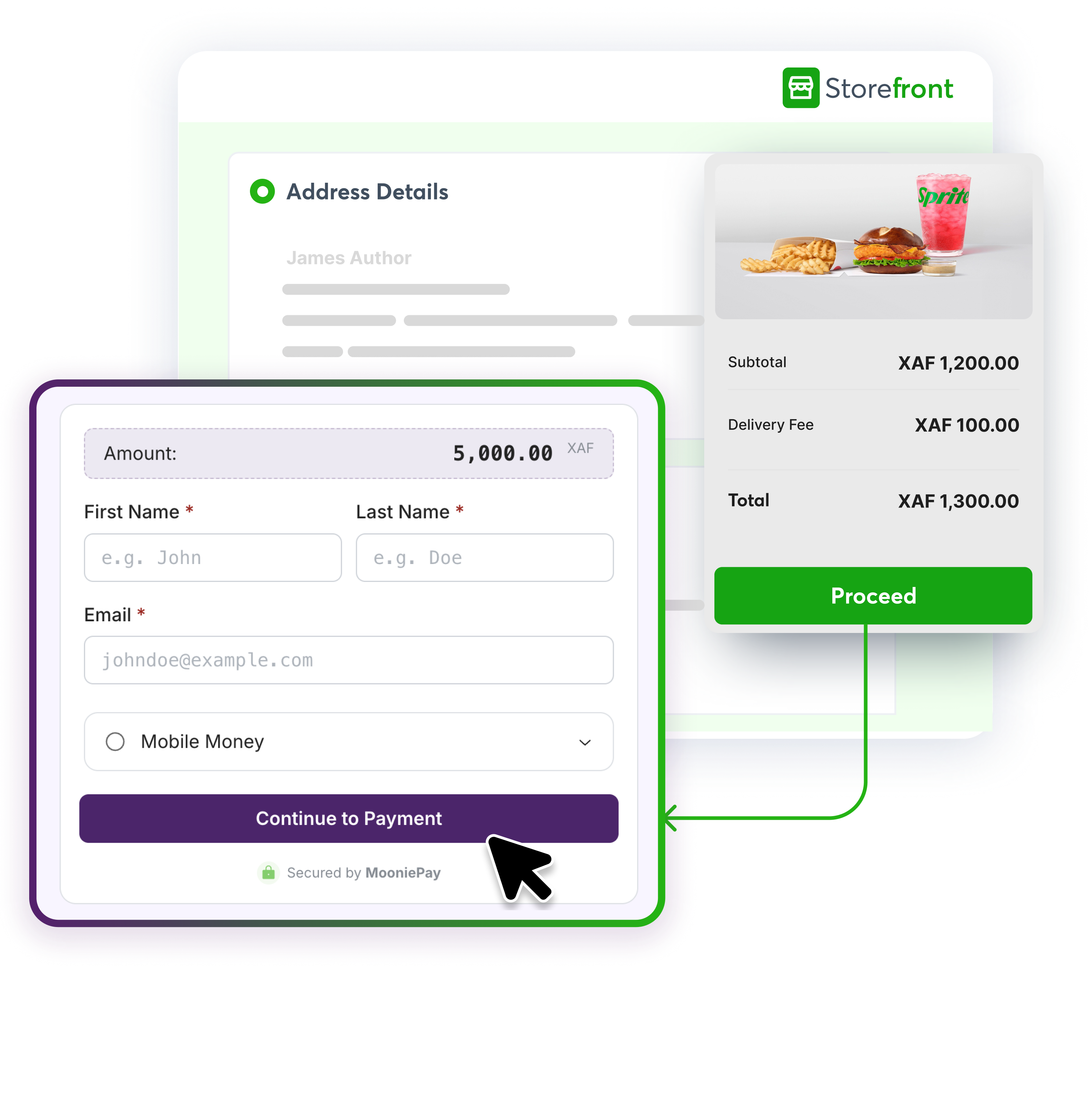 MooniePay payment flow